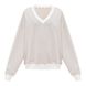 Jane V-neck sweatshirt, Sand