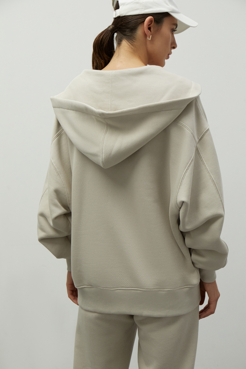 Hoodie 80' long on zipper, Sand SS24-SP80'-HWlng-Sand фото