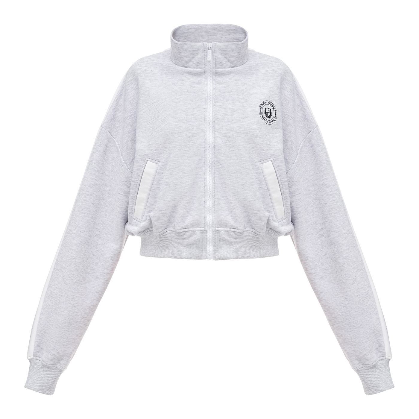 Gala sweatshirt with a zipper with lamps, Gray Melange 0363 фото