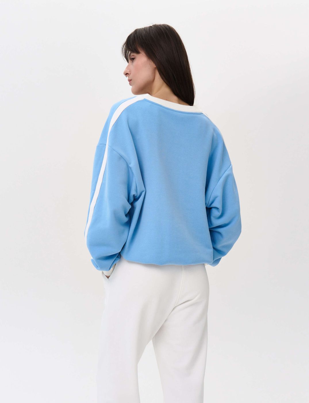 Jane V-neck sweatshirt, Blue 0330 фото