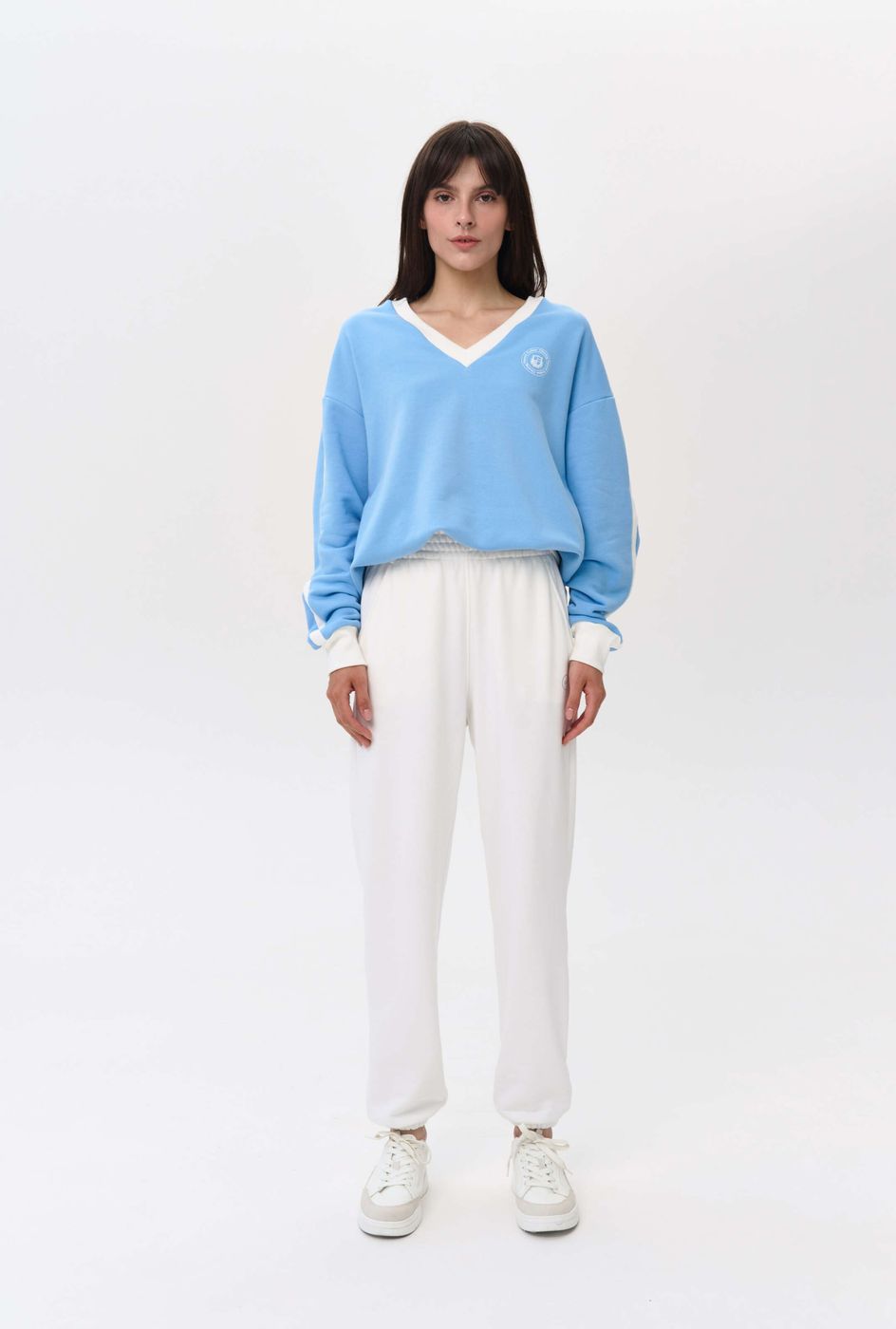 Jane V-neck sweatshirt, Blue 0330 фото