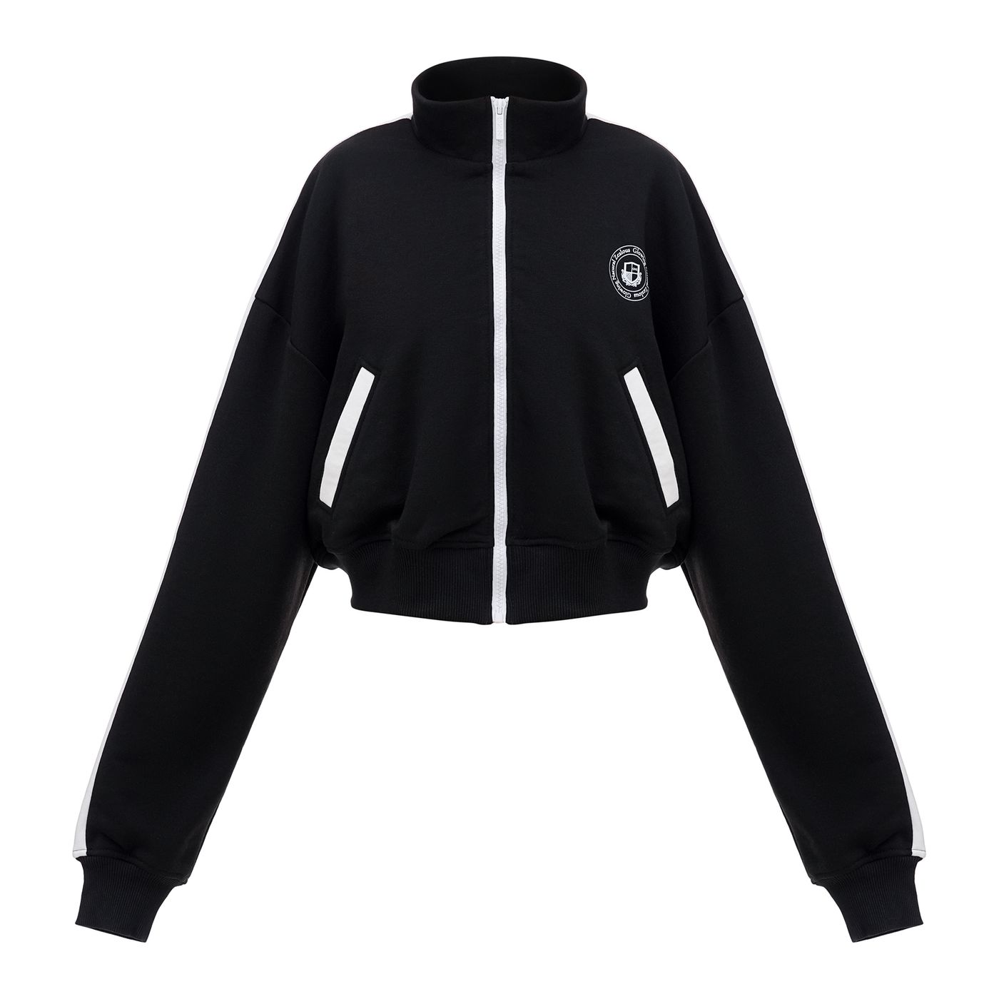 Gala sweatshirt with a zipper with lamps, Black 0366 фото