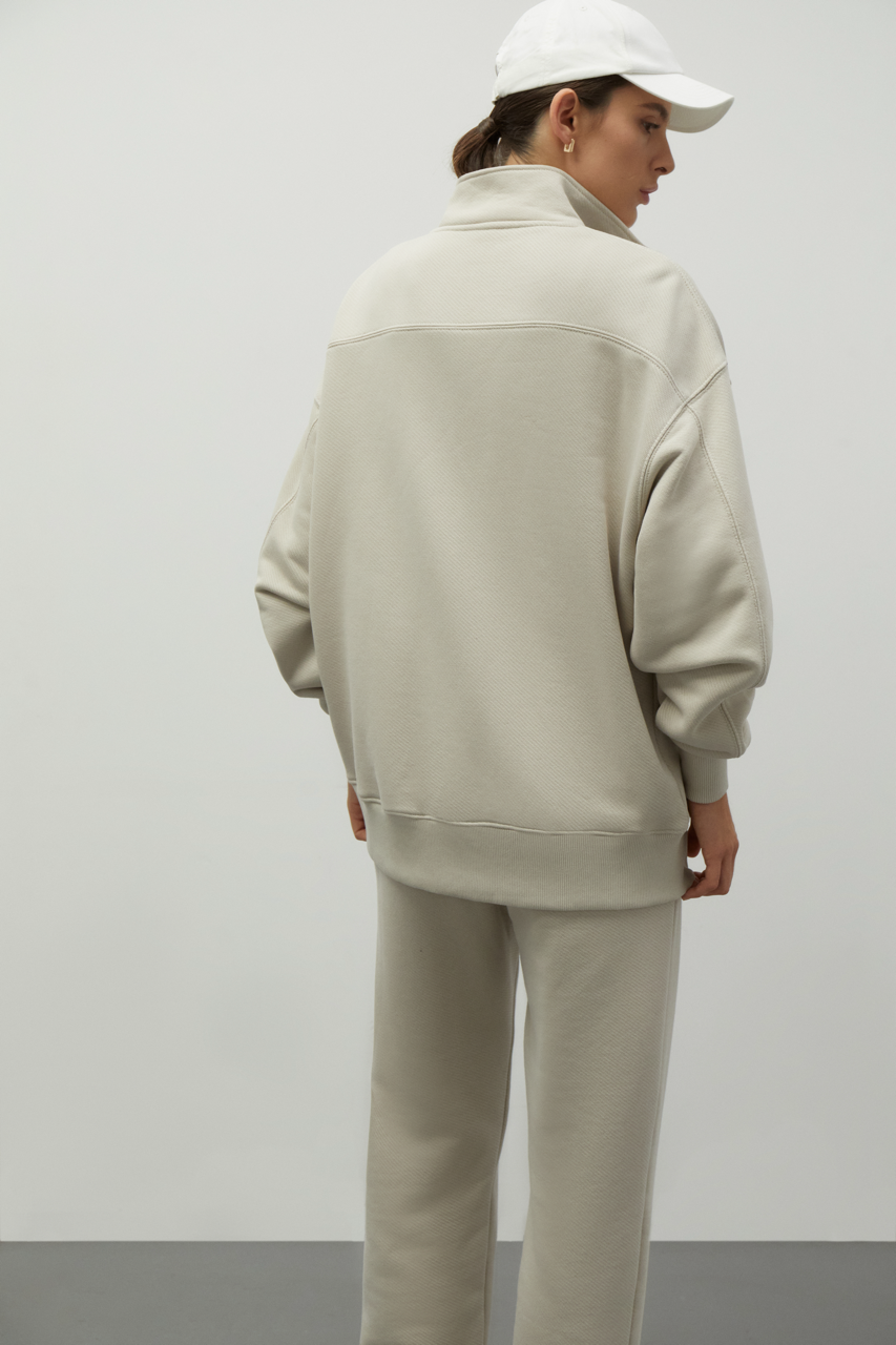 Sweatshirt 80' long on zipper, Sand SS24-SP80'-SWlng-Sand фото