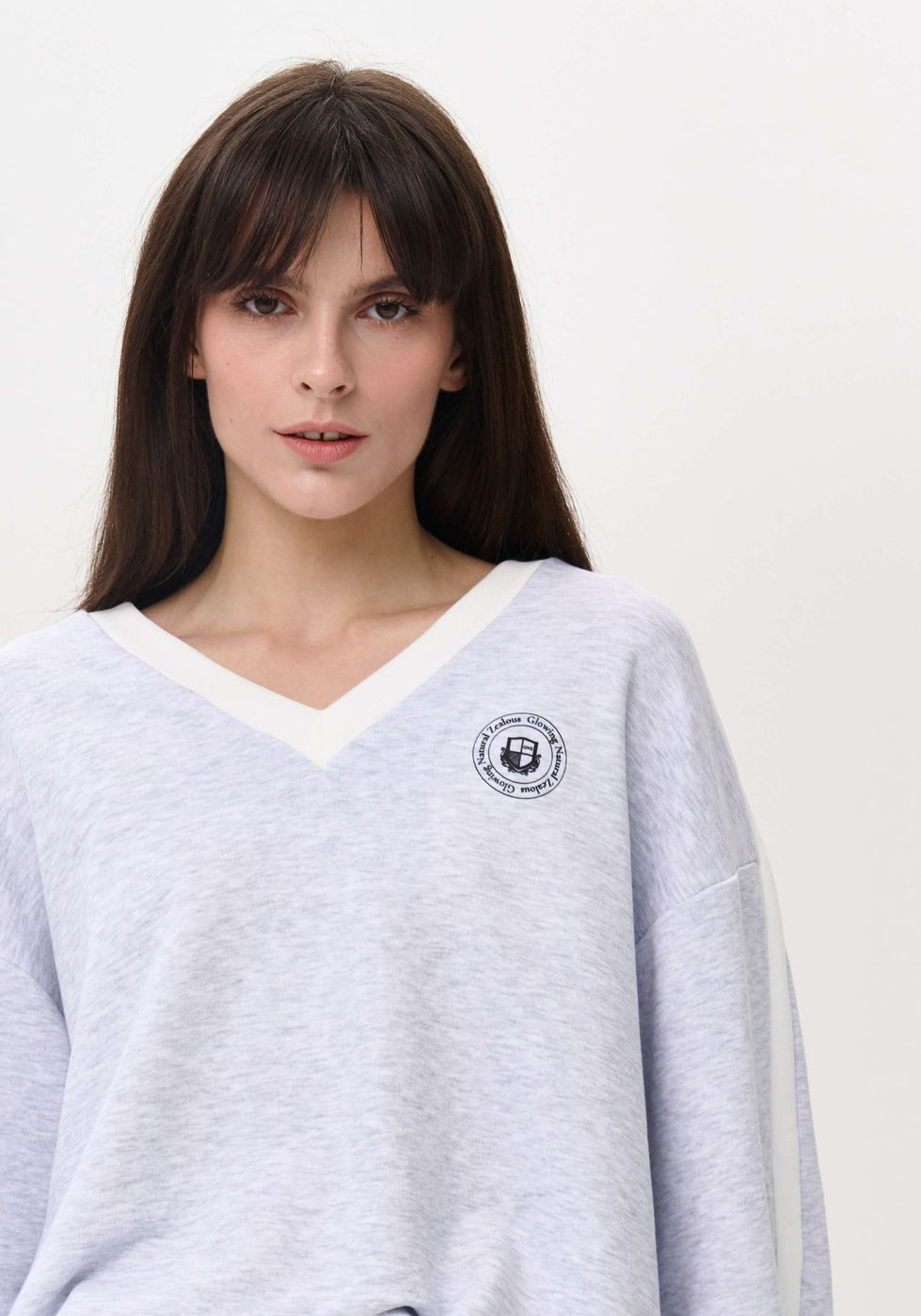 Jane V-neck sweatshirt, Melange 0342 фото