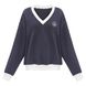 Jane V-neck sweatshirt, Storm